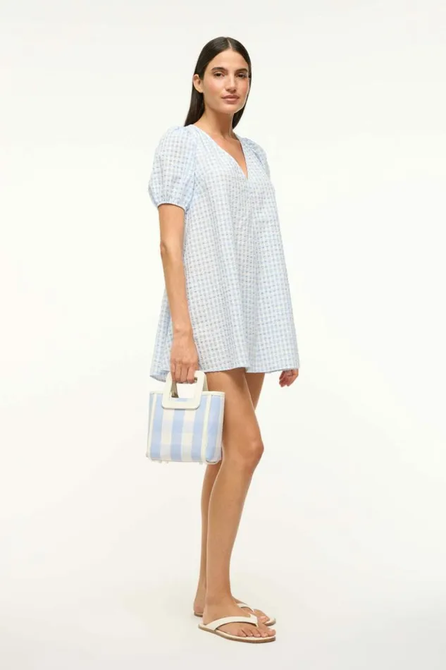 STAUD Crossbody MINI SHIRLEY BAG Sky Gingham 8211 Women STAUD Crossbody MINI SHIRLEY BAG Sky Gingham 8211 Women
