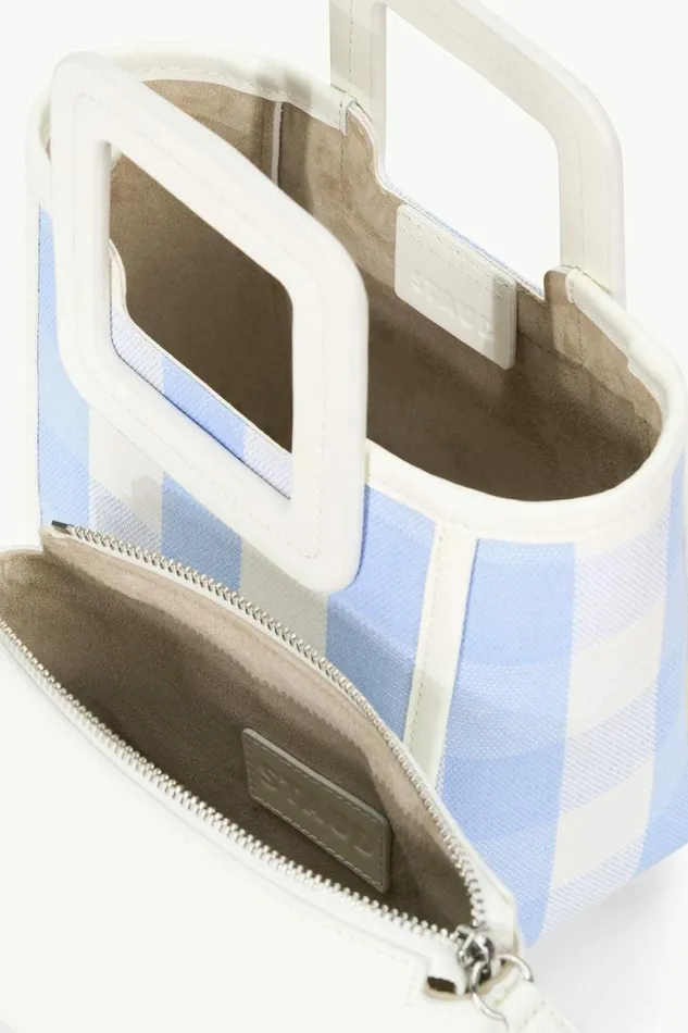 STAUD Crossbody MINI SHIRLEY BAG Sky Gingham 8211 Women STAUD Crossbody MINI SHIRLEY BAG Sky Gingham 8211 Women