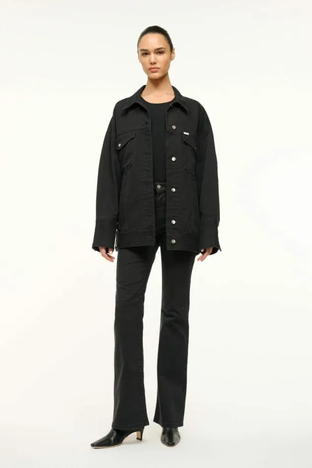 STAUD Denim WRANGLER THE BIGGEST JEAN JACKET Black 8211 Women STAUD Denim WRANGLER THE BIGGEST JEAN JACKET Black 8211 Women