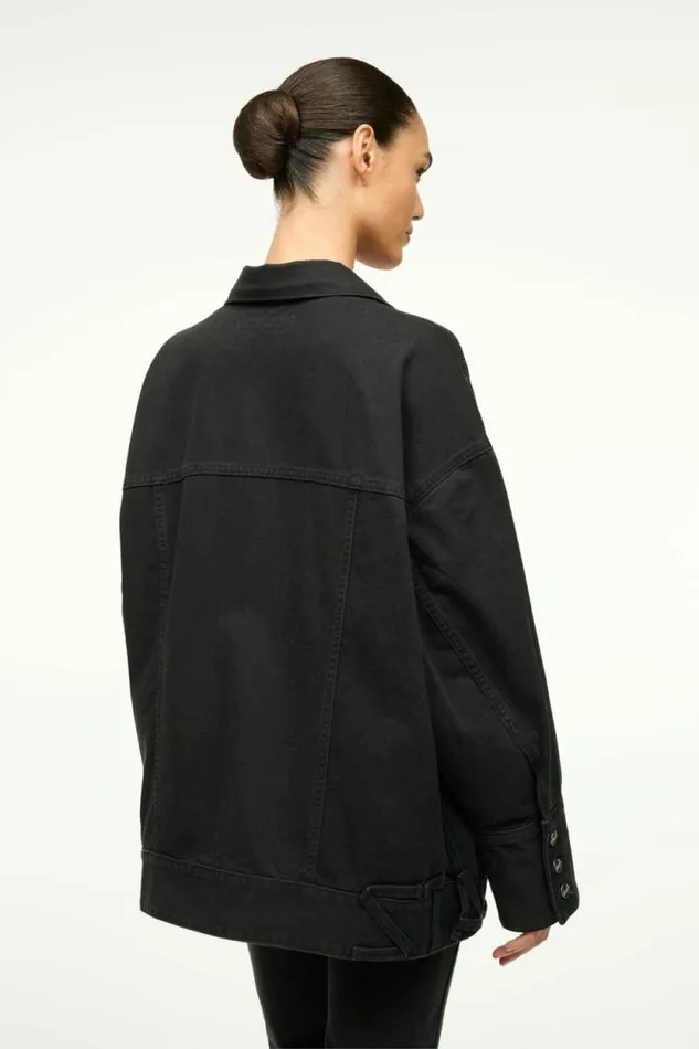STAUD Denim WRANGLER THE BIGGEST JEAN JACKET Black 8211 Women STAUD Denim WRANGLER THE BIGGEST JEAN JACKET Black 8211 Women