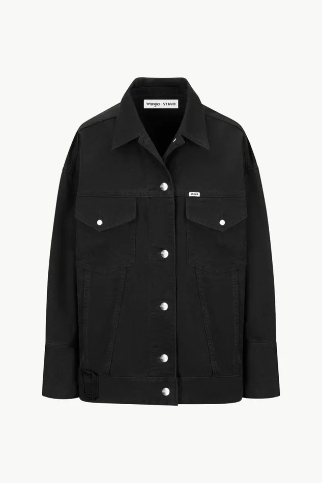 STAUD Denim WRANGLER THE BIGGEST JEAN JACKET Black 8211 Women STAUD Denim WRANGLER THE BIGGEST JEAN JACKET Black 8211 Women