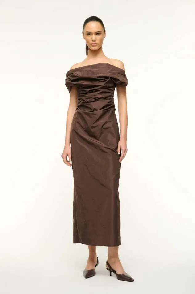 STAUD Dresses ANDREA DRESS Dark Chocolate 8211 Women