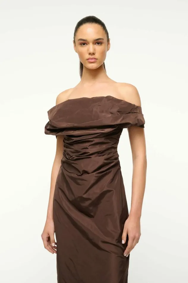 STAUD Dresses ANDREA DRESS Dark Chocolate 8211 Women