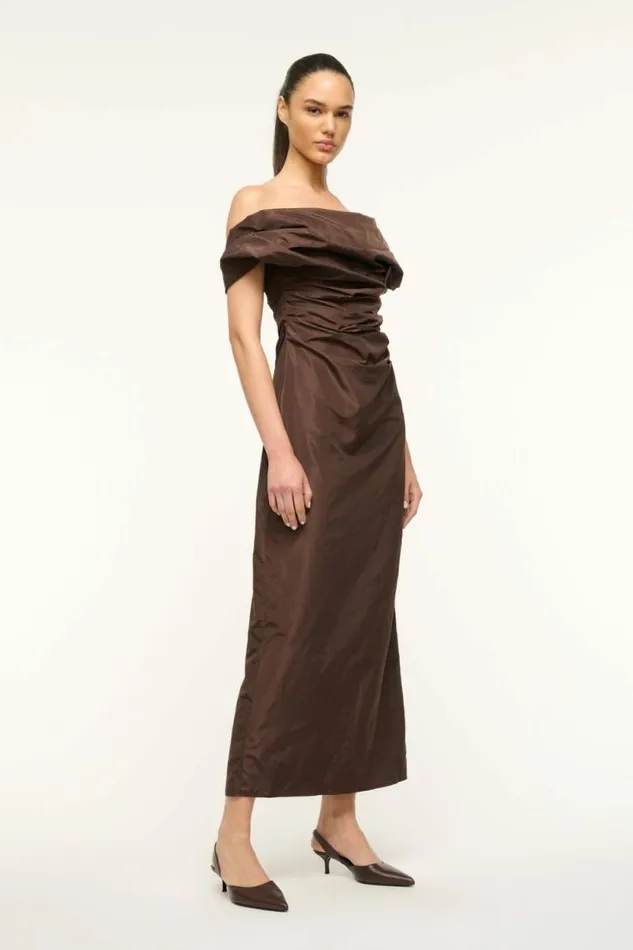 STAUD Dresses ANDREA DRESS Dark Chocolate 8211 Women