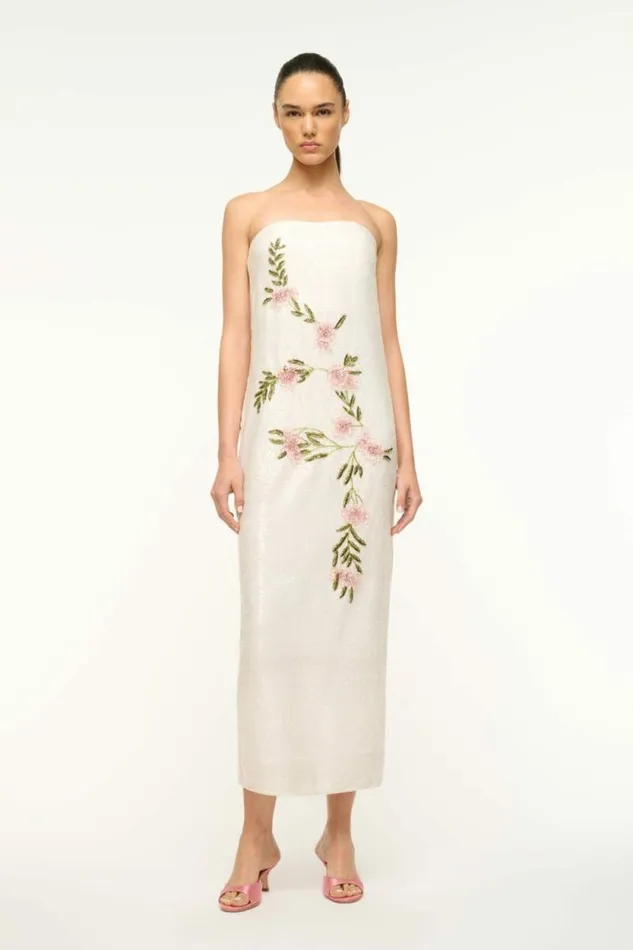 STAUD Dresses CASEY DRESS Magnolia 8211 Women STAUD Dresses CASEY DRESS Magnolia 8211 Women