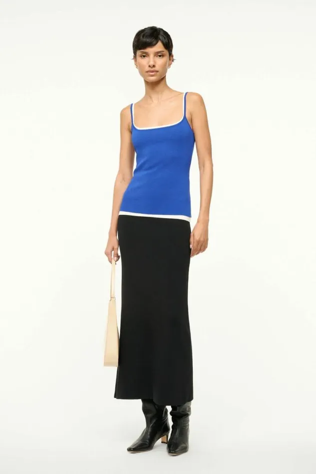 STAUD Dresses IGNACIO DRESS Deep Sea Black Ivory 8211 Women