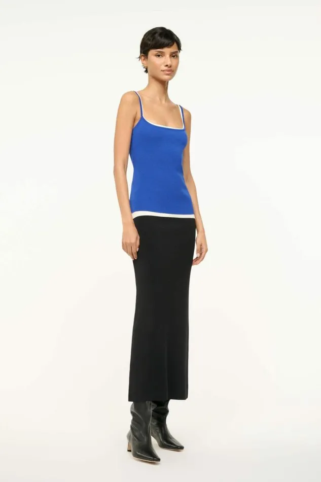 STAUD Dresses IGNACIO DRESS Deep Sea Black Ivory 8211 Women STAUD Dresses IGNACIO DRESS Deep Sea Black Ivory 8211 Women