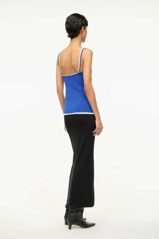 STAUD Dresses IGNACIO DRESS Deep Sea Black Ivory 8211 Women STAUD Dresses IGNACIO DRESS Deep Sea Black Ivory 8211 Women