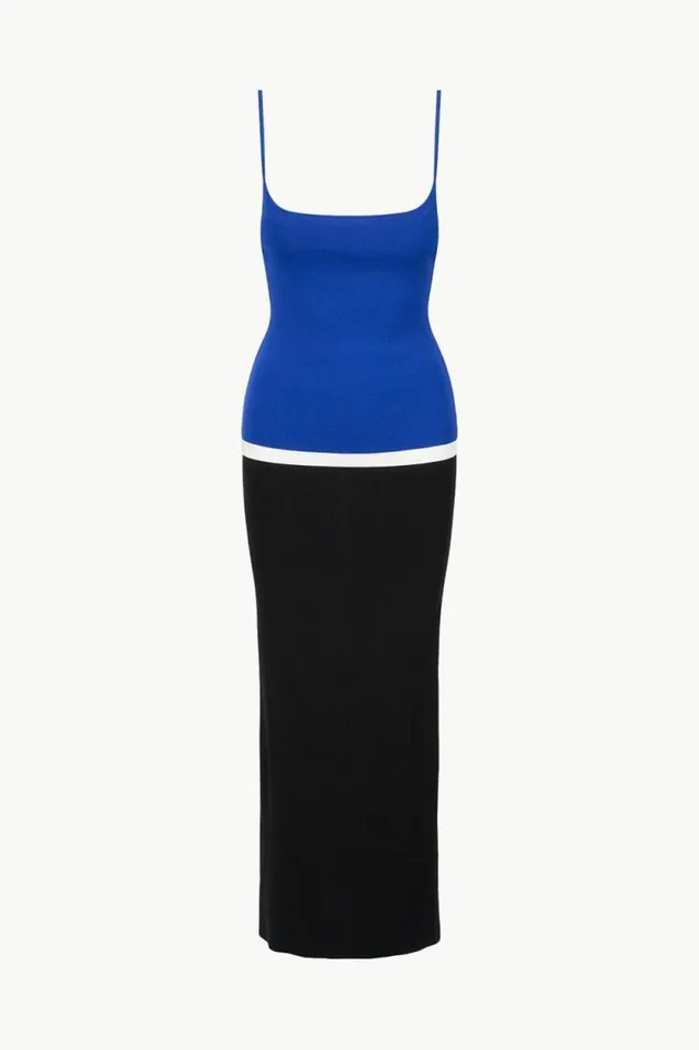 STAUD Dresses IGNACIO DRESS Deep Sea Black Ivory 8211 Women STAUD Dresses IGNACIO DRESS Deep Sea Black Ivory 8211 Women