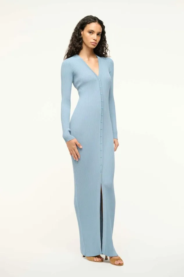 STAUD Dresses MAXI SHOKO SWEATER Slate Blue 8211 Women STAUD Dresses MAXI SHOKO SWEATER Slate Blue 8211 Women