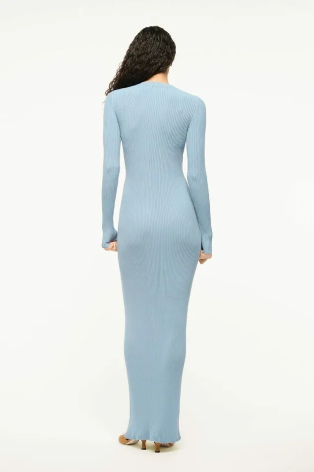 STAUD Dresses MAXI SHOKO SWEATER Slate Blue 8211 Women STAUD Dresses MAXI SHOKO SWEATER Slate Blue 8211 Women