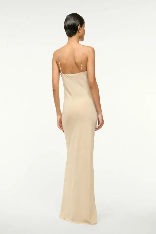 STAUD Dresses MILNER SILK SLIP DRESS Stone 8211 Women STAUD Dresses MILNER SILK SLIP DRESS Stone 8211 Women