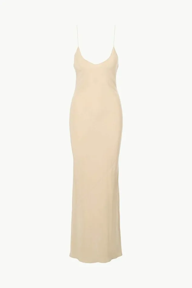 STAUD Dresses MILNER SILK SLIP DRESS Stone 8211 Women STAUD Dresses MILNER SILK SLIP DRESS Stone 8211 Women