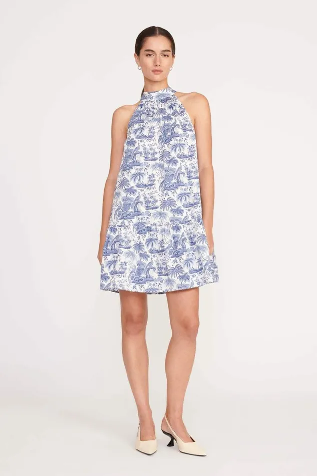 STAUD Dresses MINI MARLOWE DRESS Blue Toile 8211 Women