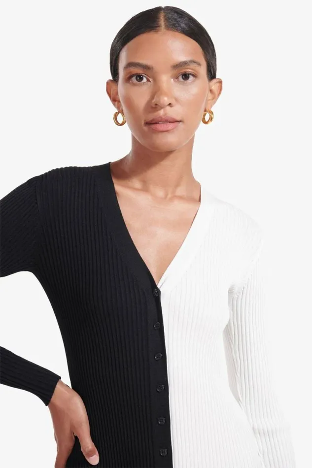 STAUD Dresses SHOKO SWEATER Black White 8211 Women STAUD Dresses SHOKO SWEATER Black White 8211 Women