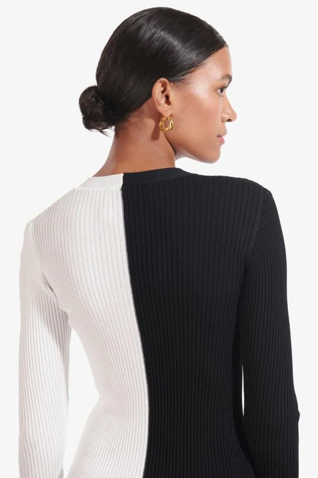STAUD Dresses SHOKO SWEATER Black White 8211 Women STAUD Dresses SHOKO SWEATER Black White 8211 Women