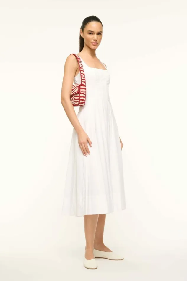STAUD Shoulder TOMMY BEADED BAG Scarlet White 8211 Women STAUD Shoulder TOMMY BEADED BAG Scarlet White 8211 Women