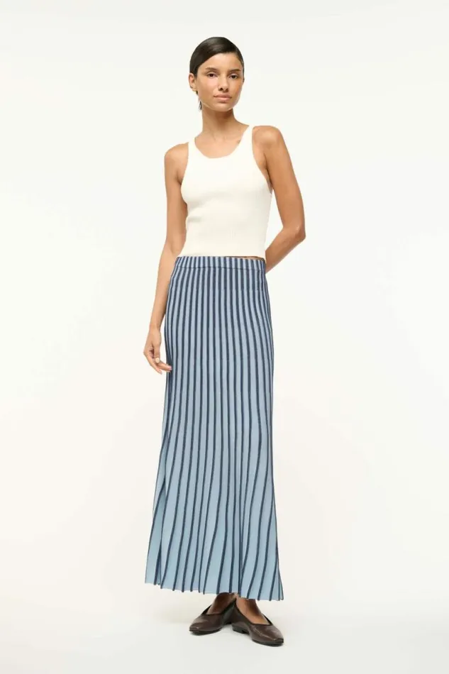 STAUD Skirts ALEIDA SKIRT Navy Clear Blue 8211 Women