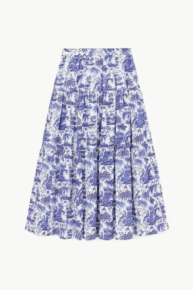 STAUD Skirts SEA SKIRT Blue Toile 8211 Women STAUD Skirts SEA SKIRT Blue Toile 8211 Women