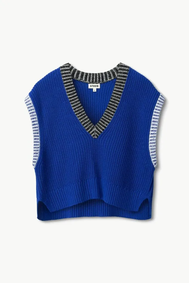 STAUD Sweaters AMERICANA SWEATER Deep Sea Black Ivory 8211 Women STAUD Sweaters AMERICANA SWEATER Deep Sea Black Ivory 8211 Women