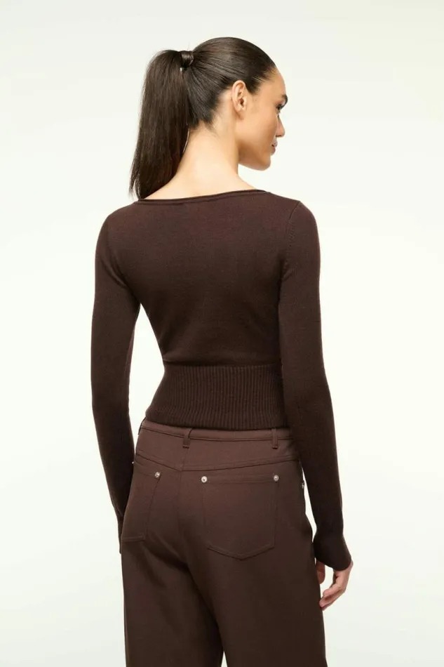 STAUD Sweaters SABRINA SWEATER Dark Chocolate 8211 Women STAUD Sweaters SABRINA SWEATER Dark Chocolate 8211 Women