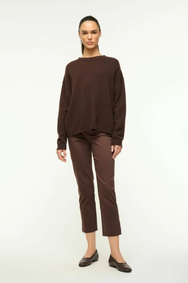 STAUD Sweaters SERRANO CASHMERE RELAXED CREW Dark Chocolate 8211 Women STAUD Sweaters SERRANO CASHMERE RELAXED CREW Dark Chocolate 8211 Women