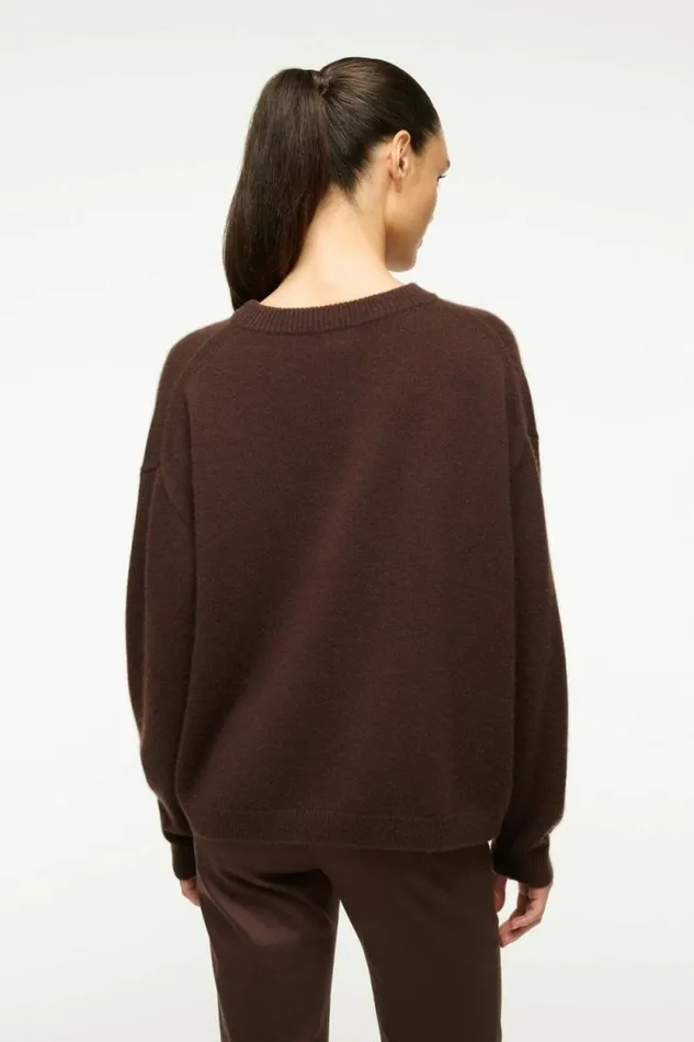 STAUD Sweaters SERRANO CASHMERE RELAXED CREW Dark Chocolate 8211 Women STAUD Sweaters SERRANO CASHMERE RELAXED CREW Dark Chocolate 8211 Women
