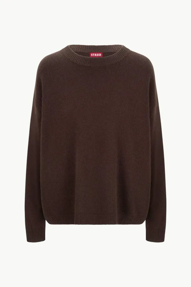 STAUD Sweaters SERRANO CASHMERE RELAXED CREW Dark Chocolate 8211 Women STAUD Sweaters SERRANO CASHMERE RELAXED CREW Dark Chocolate 8211 Women