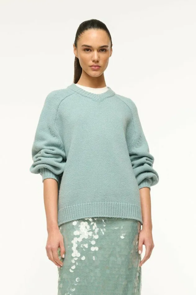 STAUD Sweaters WILSON SWEATER Mist 8211 Women STAUD Sweaters WILSON SWEATER Mist 8211 Women