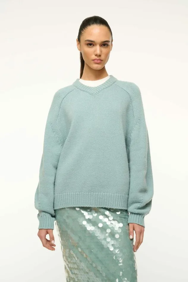 STAUD Sweaters WILSON SWEATER Mist 8211 Women STAUD Sweaters WILSON SWEATER Mist 8211 Women