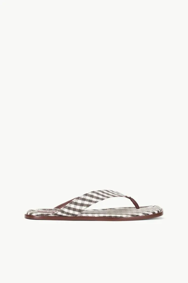 STAUD Swim DANTE THONG Dark Chocolate Micro Check 8211 Women