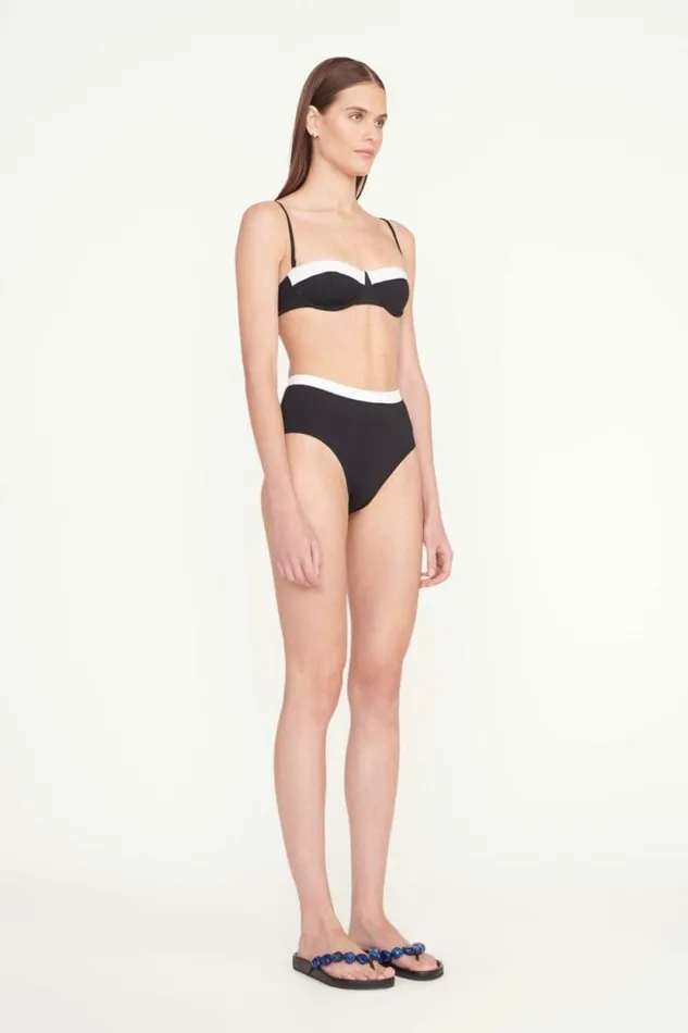 STAUD Swim DEVON HIGH RISE BIKINI BOTTOM Black White 8211 Women STAUD Swim DEVON HIGH RISE BIKINI BOTTOM Black White 8211 Women