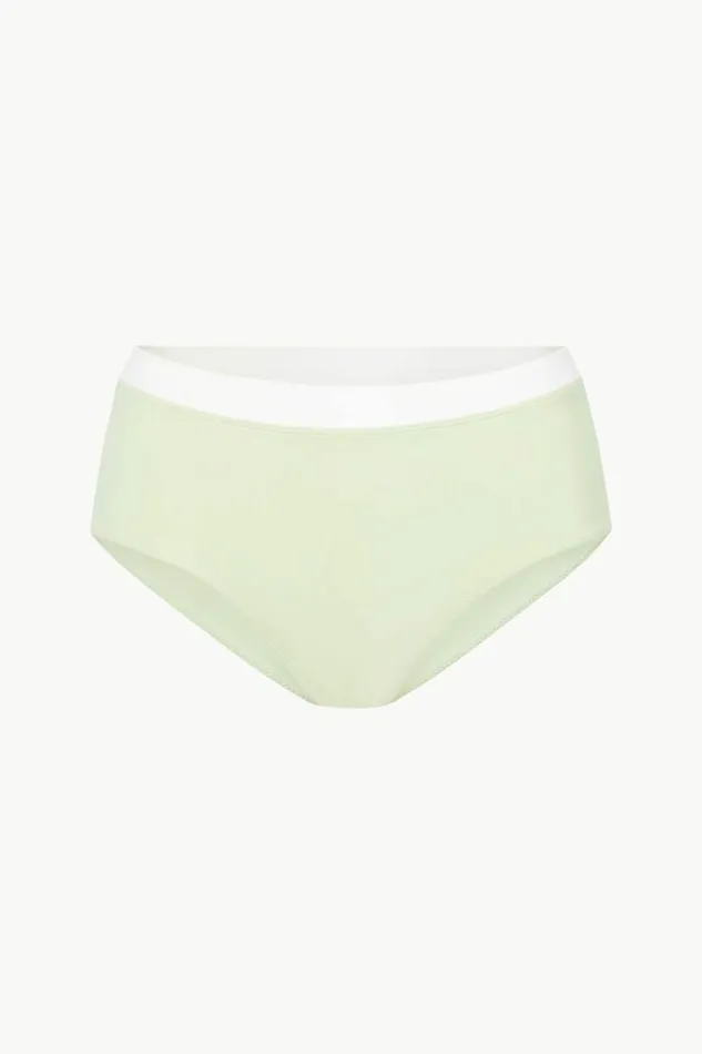 STAUD Swim DEVON HIGH RISE BIKINI BOTTOM Pale Jade White 8211 Women STAUD Swim DEVON HIGH RISE BIKINI BOTTOM Pale Jade White 8211 Women