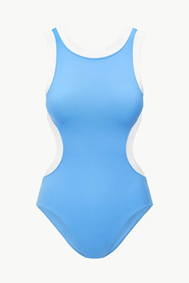 STAUD Swim DOLCE ONE PIECE Azure White 8211 Women STAUD Swim DOLCE ONE PIECE Azure White 8211 Women
