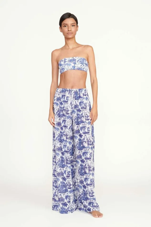 STAUD Swim MARZA PANT Blue Toile 8211 Women