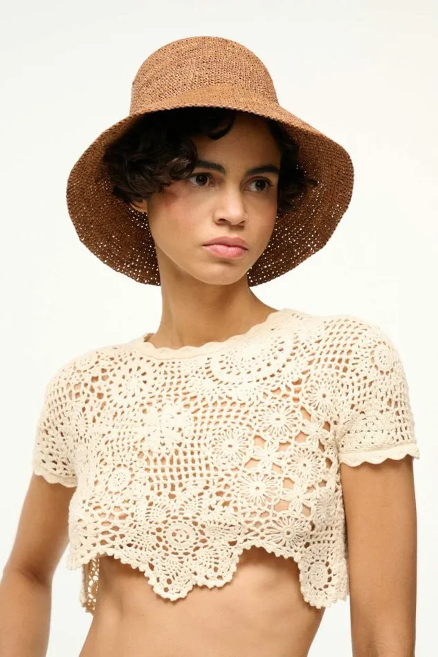 STAUD Swim RITA BUCKET HAT Tan 8211 Women STAUD Swim RITA BUCKET HAT Tan 8211 Women