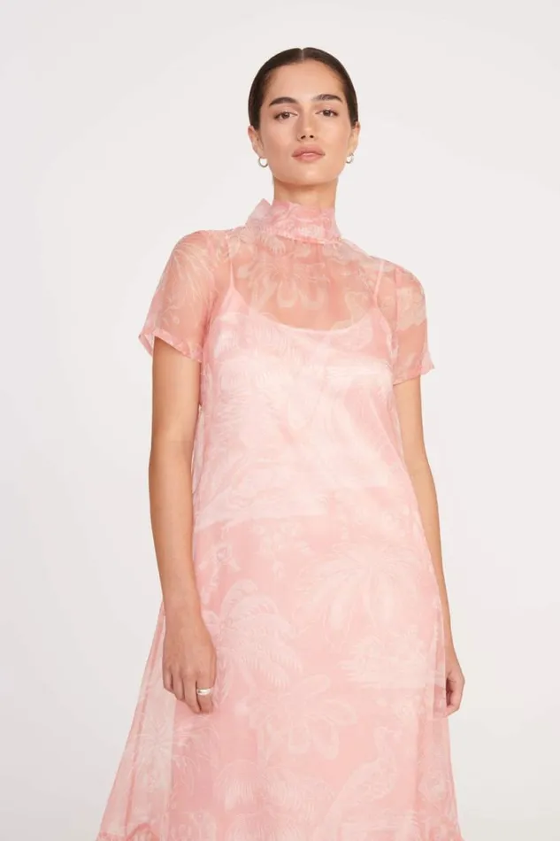 STAUD The Evening Edit CALLUNA DRESS Cherry Blossom Ivory Toile 8211 Women STAUD The Evening Edit CALLUNA DRESS Cherry Blossom Ivory Toile 8211 Women