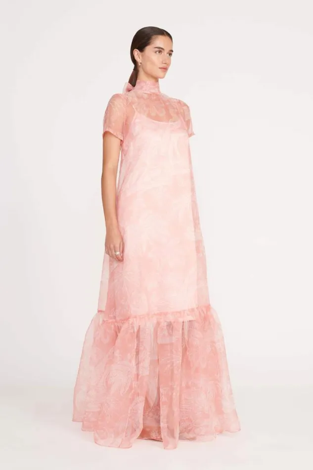 STAUD The Evening Edit CALLUNA DRESS Cherry Blossom Ivory Toile 8211 Women STAUD The Evening Edit CALLUNA DRESS Cherry Blossom Ivory Toile 8211 Women