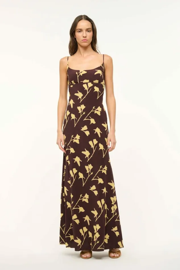 STAUD The Evening Edit DINAH DRESS Earth Pressed Floral 8211 Women