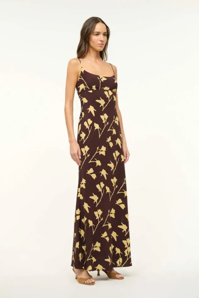STAUD The Evening Edit DINAH DRESS Earth Pressed Floral 8211 Women STAUD The Evening Edit DINAH DRESS Earth Pressed Floral 8211 Women