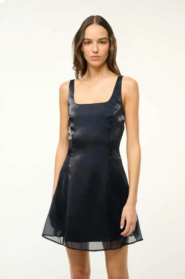 STAUD The Evening Edit MINI LIVINGSTON DRESS Midnight 8211 Women STAUD The Evening Edit MINI LIVINGSTON DRESS Midnight 8211 Women