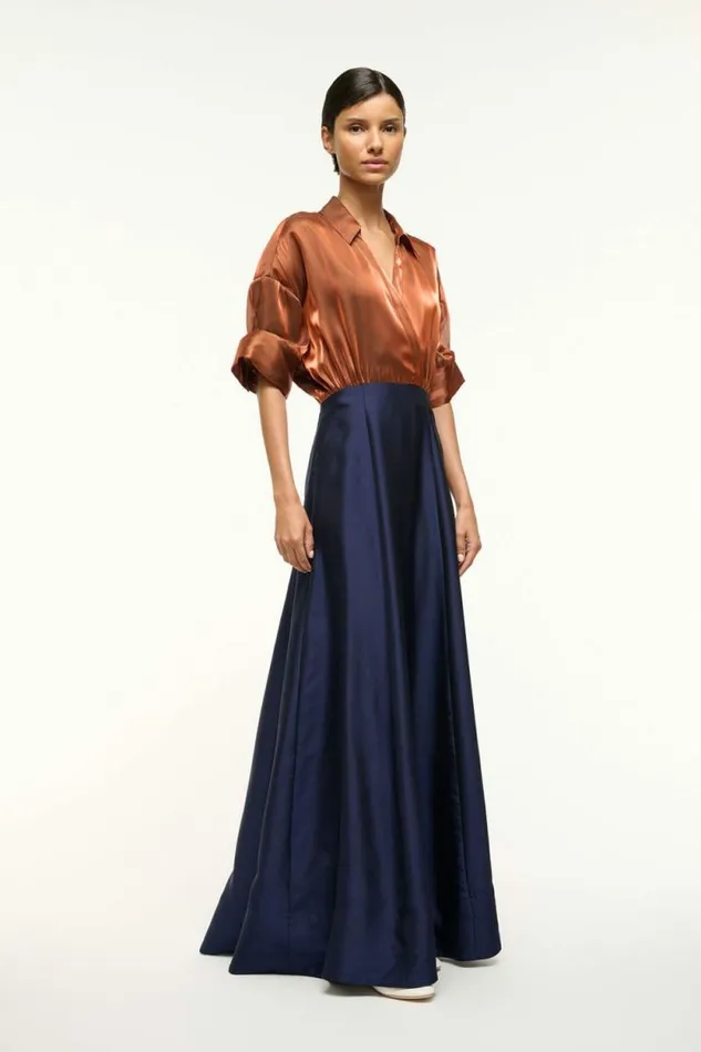 STAUD The Evening Edit SHUBERT DRESS Iridescent Cacao Midnight 8211 Women