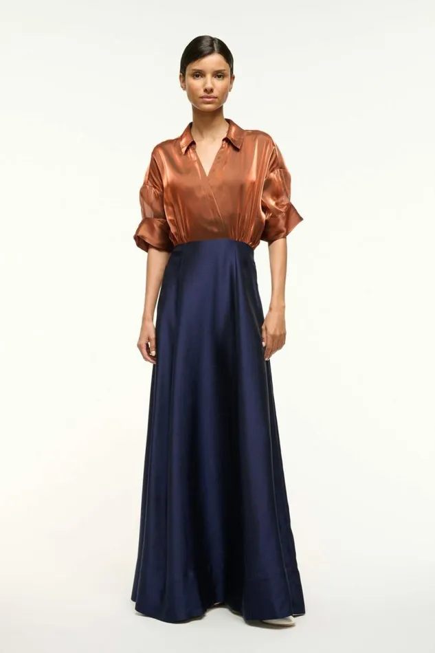 STAUD The Evening Edit SHUBERT DRESS Iridescent Cacao Midnight 8211 Women STAUD The Evening Edit SHUBERT DRESS Iridescent Cacao Midnight 8211 Women
