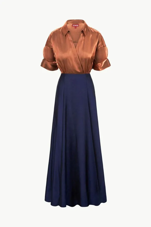 STAUD The Evening Edit SHUBERT DRESS Iridescent Cacao Midnight 8211 Women STAUD The Evening Edit SHUBERT DRESS Iridescent Cacao Midnight 8211 Women