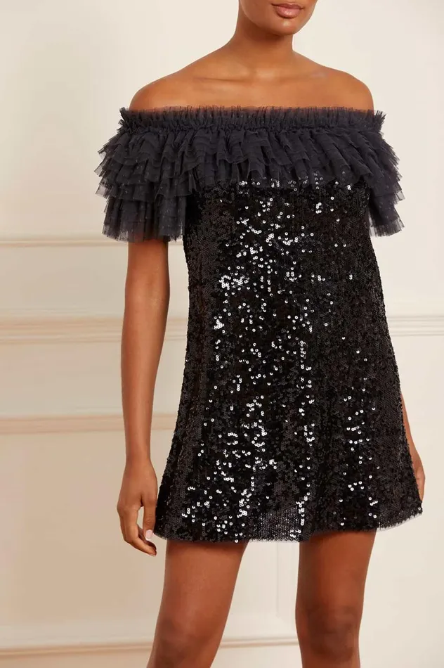Stephanie Micro Mini Dress Black Women Needle and Thread Dresses