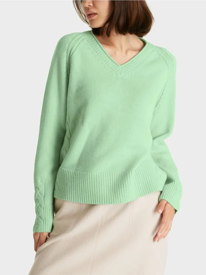 Strick Damen Marc Cain Sweater Mit Kaschmir 034Rethink Together034 Soft Pistachio