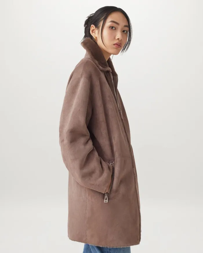 Suede and Shearling Jackets Women Belstaff Spelter Coat Driftwood Suede and Shearling Jackets Women Belstaff Spelter Coat Driftwood