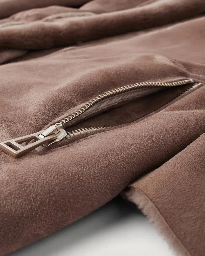 Suede and Shearling Jackets Women Belstaff Spelter Coat Driftwood Suede and Shearling Jackets Women Belstaff Spelter Coat Driftwood