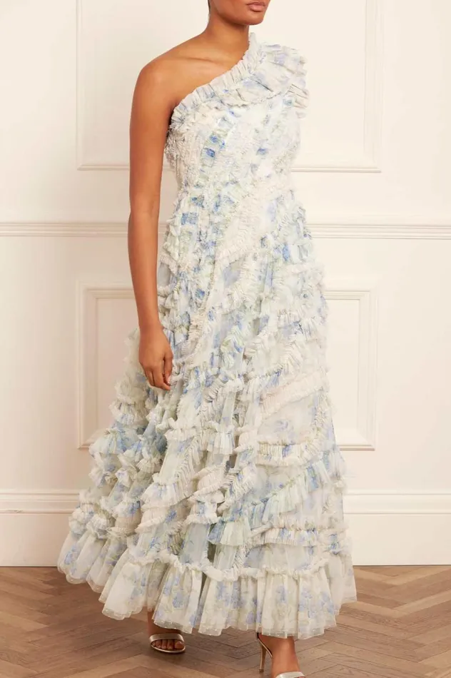 Summer Posy Aaliyah OneShoulder Gown Multi Women Needle and Thread Dresses