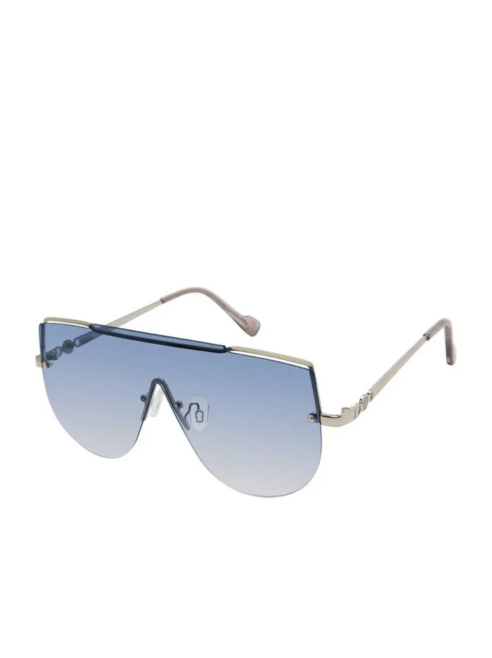 Sunglasses Accessories Jessica Simpson Metal Aviator Shield Sunglasses In Silver
